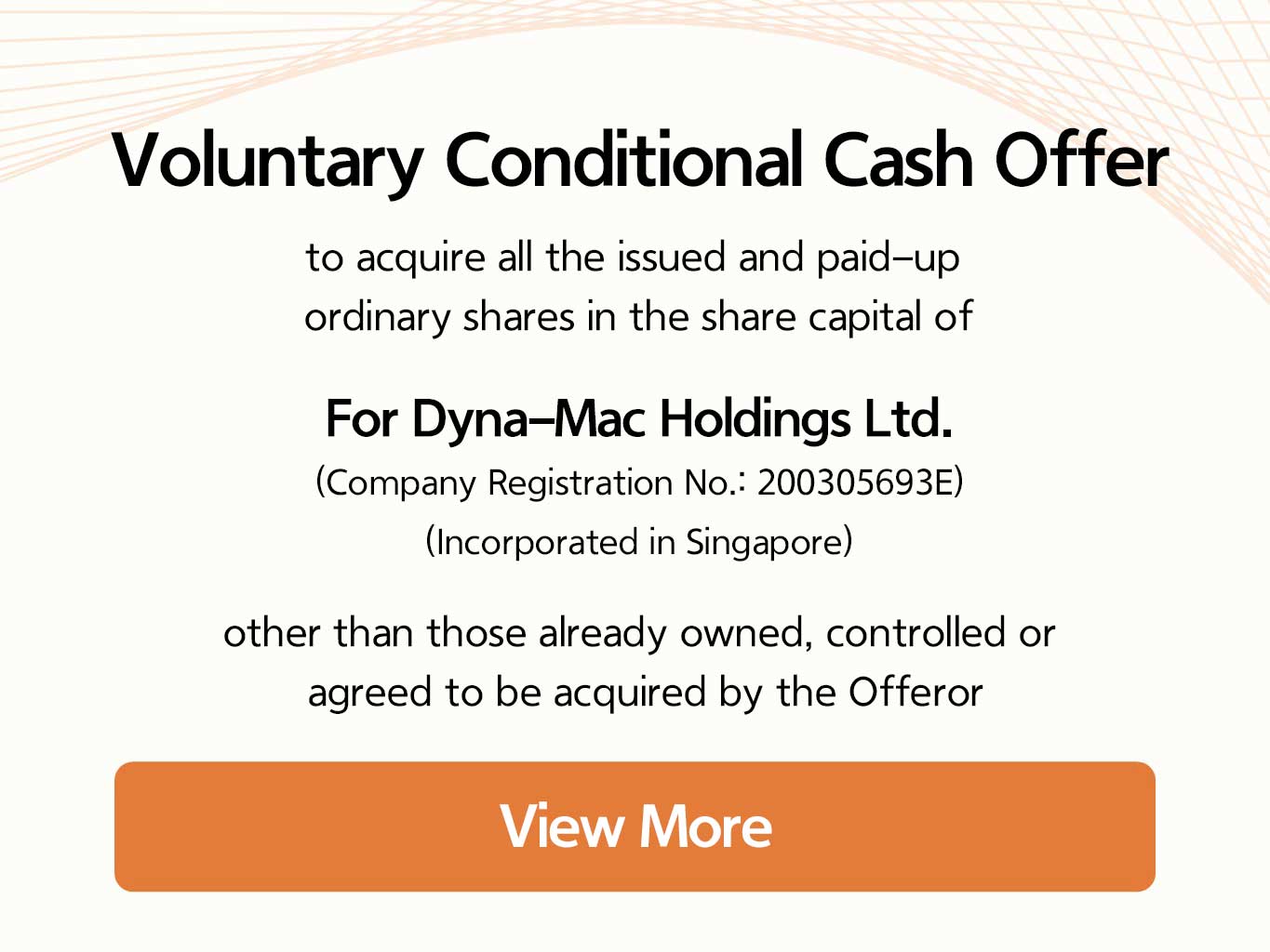 Voluntary Conditional Cash Offer